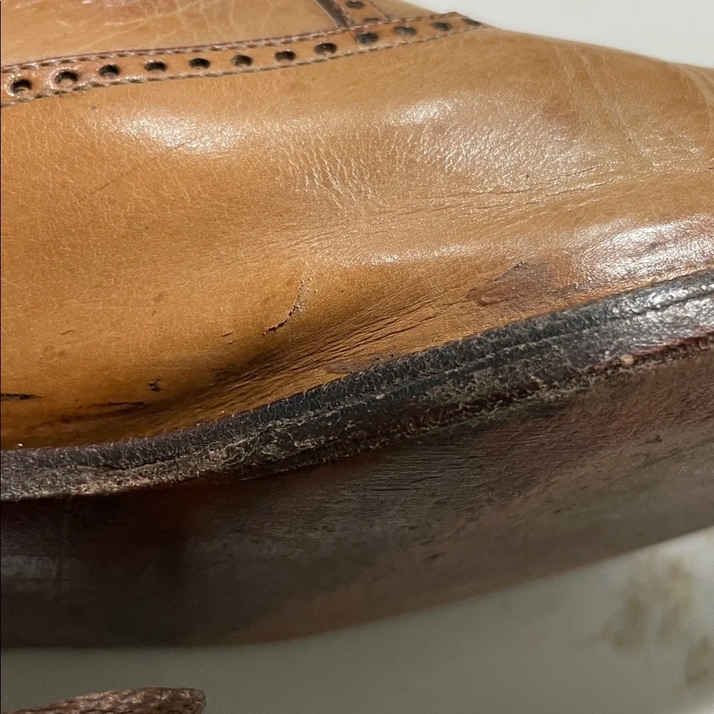 Bally Men's Winston Brogue Captoe Tan Leather Lace-Up Oxford Shoes | 10 - Picture 8 of 9